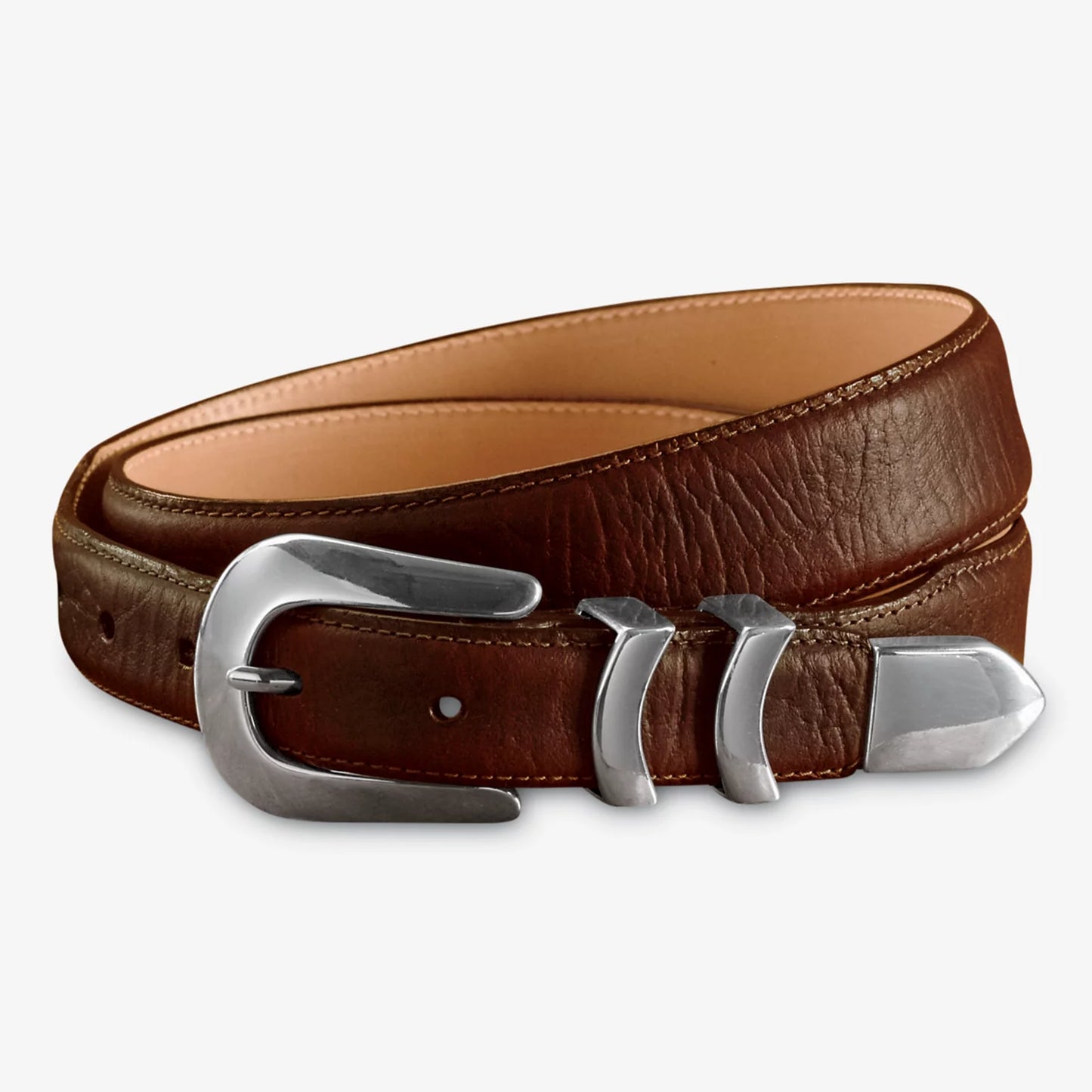 Orvis Silver Buckle Bison Tapered-Edge Belt
