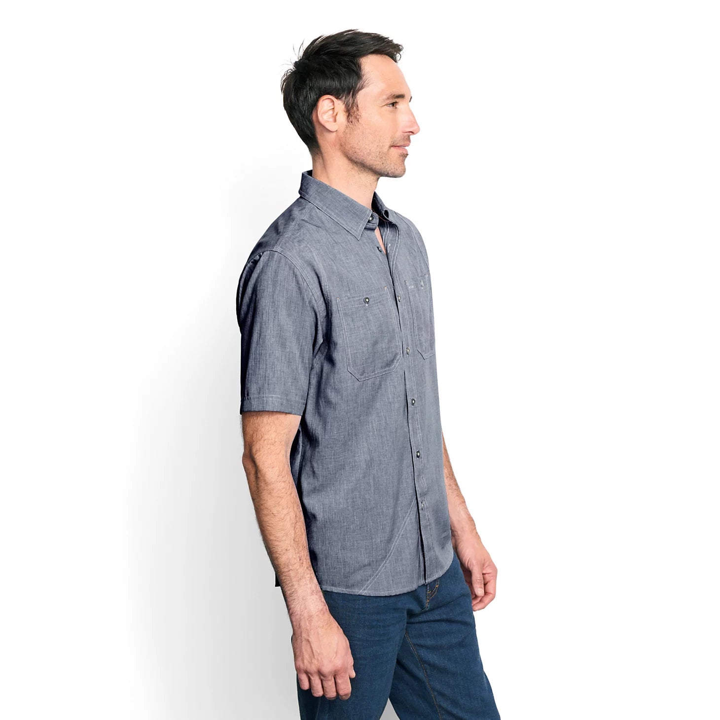 Orvis Men's Tech Chambray Short-Sleeve Work Shirt
