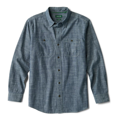 Orvis Men's Chambray Long-Sleeve Work Shirt