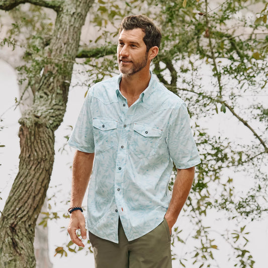 Orvis Men's River Guide Printed Short-Sleeve Western Shirt 2.0