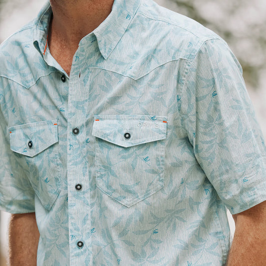 Orvis Men's River Guide Printed Short-Sleeve Western Shirt 2.0