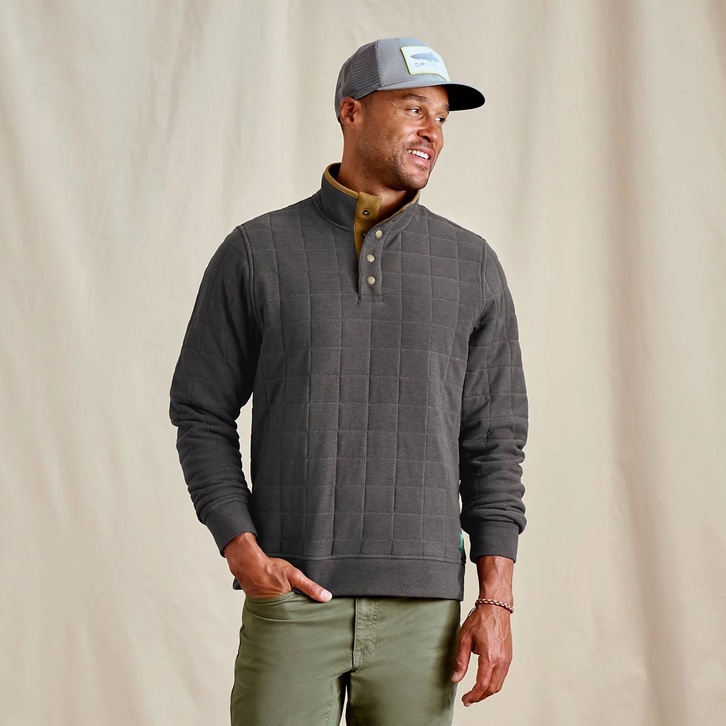 Orvis Men's Battenkill Quilted 1/4-Snap Sweatshirt