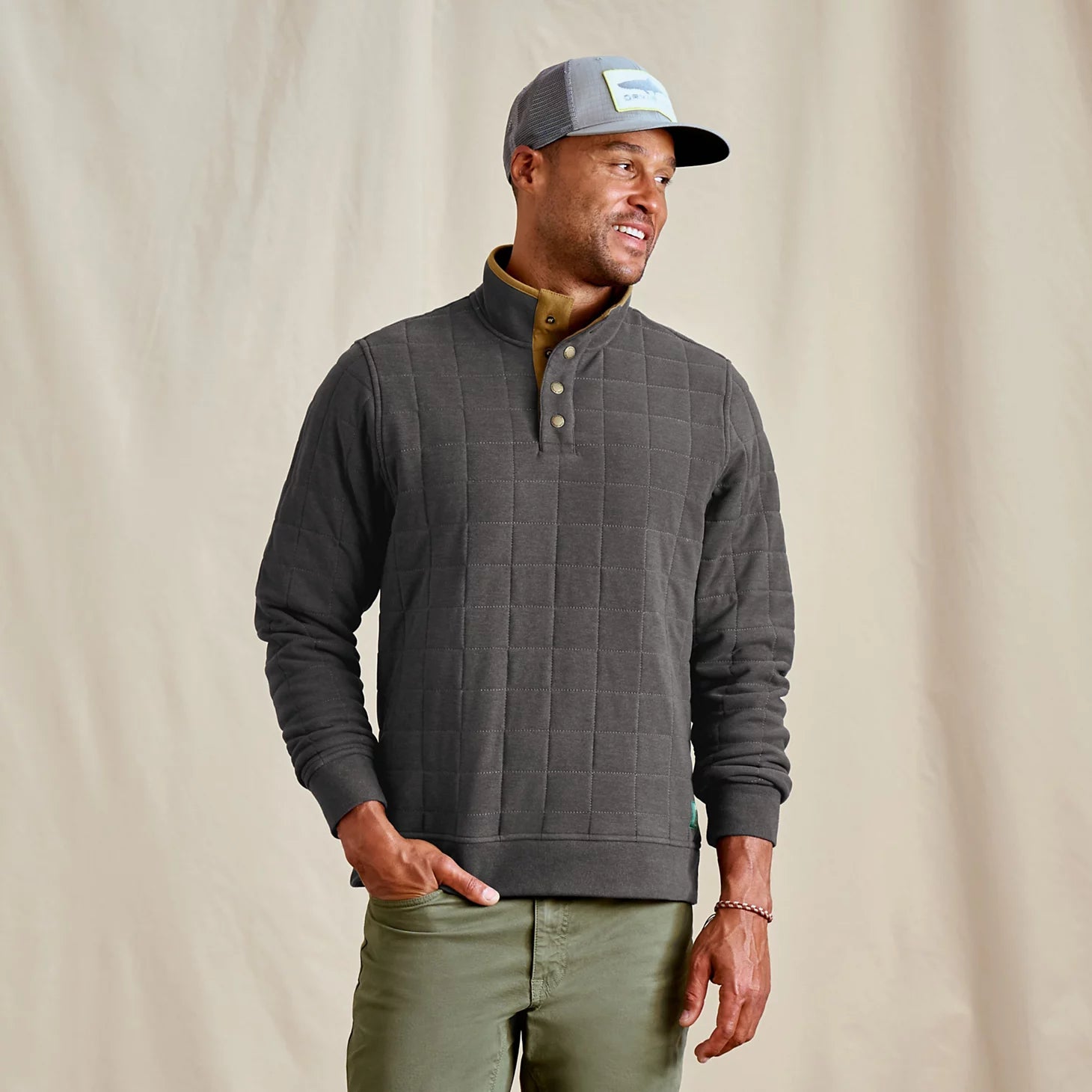 Orvis Men's Battenkill Quilted 1/4-Snap Sweatshirt
