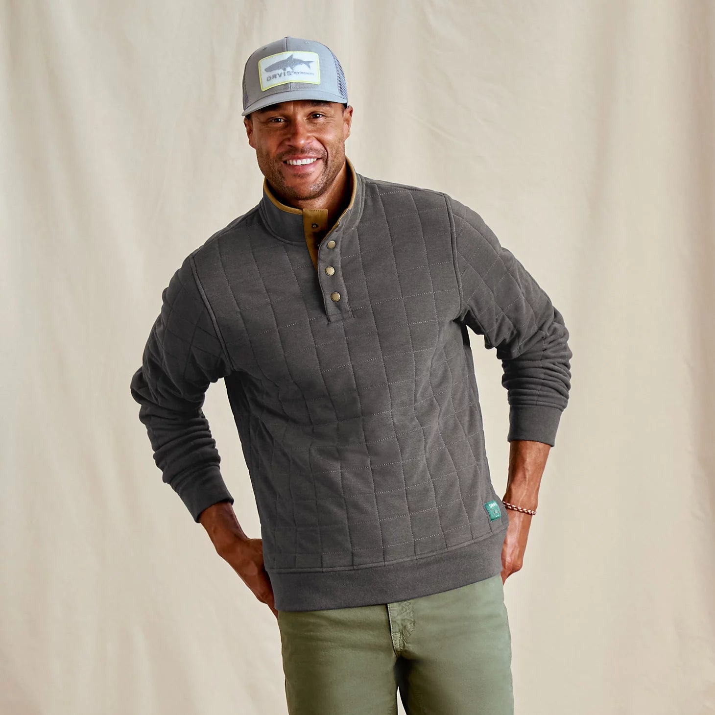 Orvis Men's Battenkill Quilted 1/4-Snap Sweatshirt