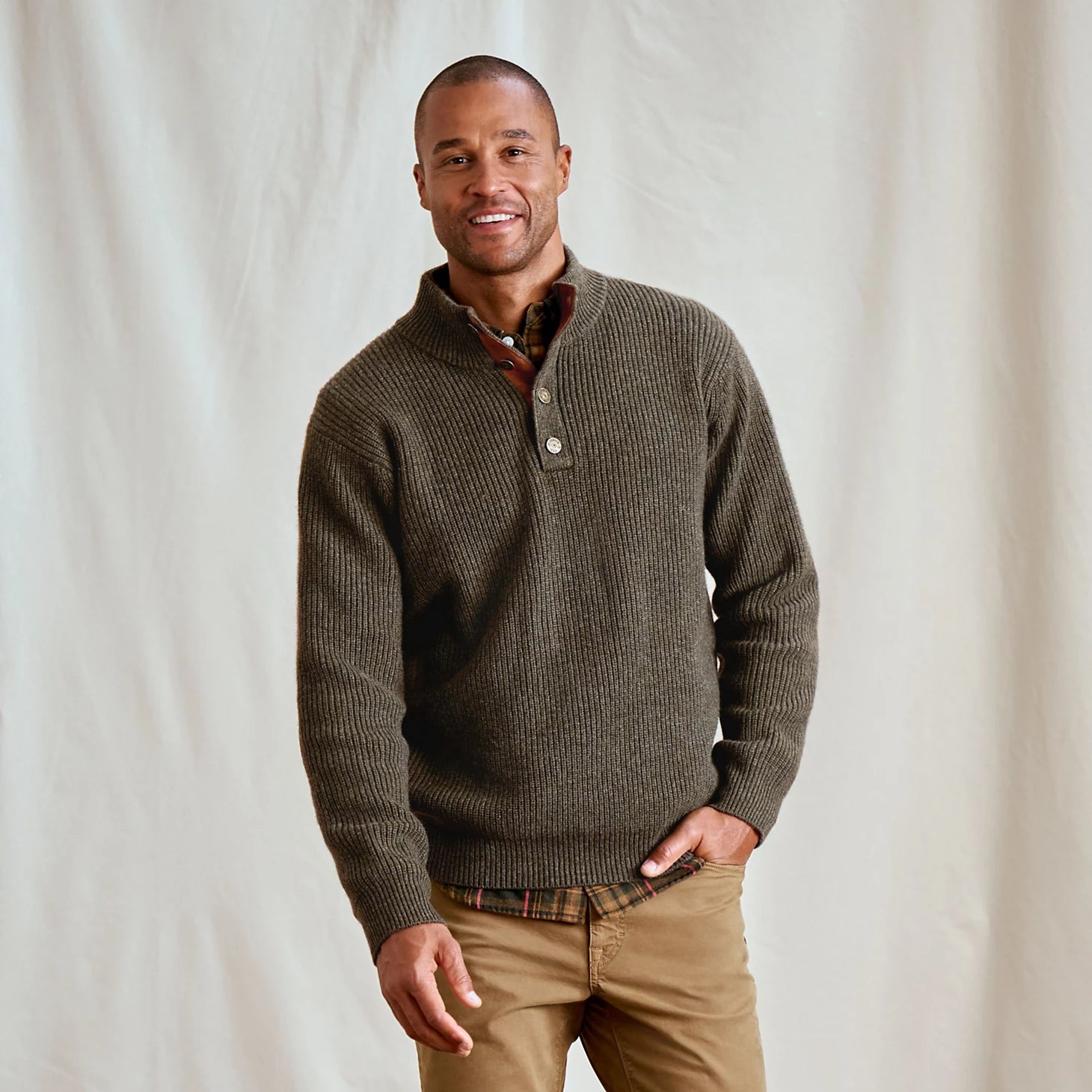 Orvis Quail Creek Button Mockneck Pullover
