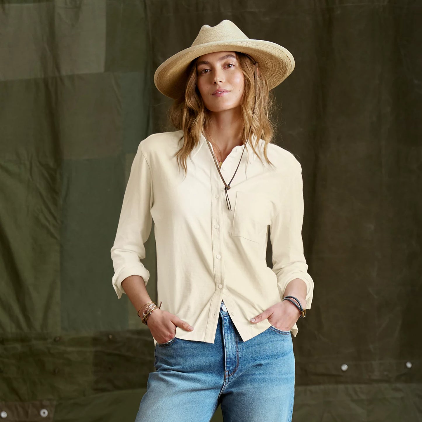Orvis Women's Bromley Knit Button-Down Long-Sleeve Shirt
