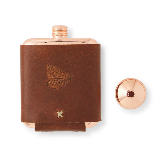 Orvis Whiskey Leatherworks Personalized Copper Flask